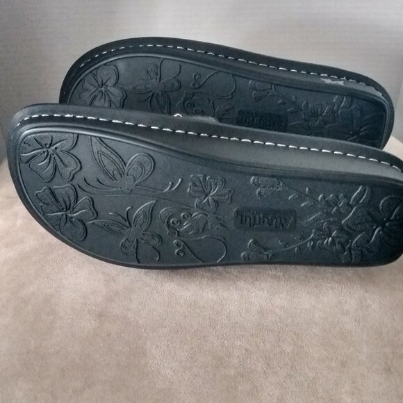 ALEGRIA BLACK CHUNKY MARY JANE SHOES LEATHER STRAP WORK SIZE 39 - Picture 5 of 10